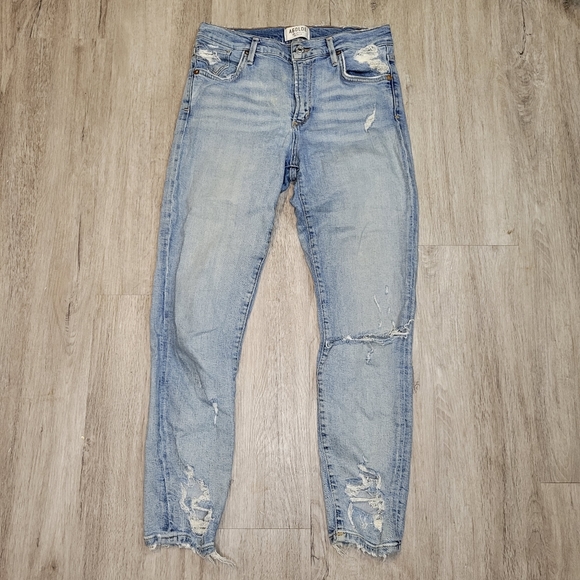 Agolde women's destressed high rise skinny jeans - Picture 3 of 12